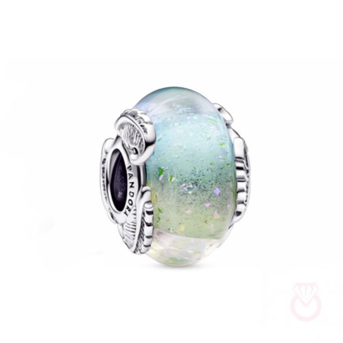PANDORA Charm de Cristal de Murano Multicolor en plata de ley & Pluma Curvada mujer plateado  792577C00