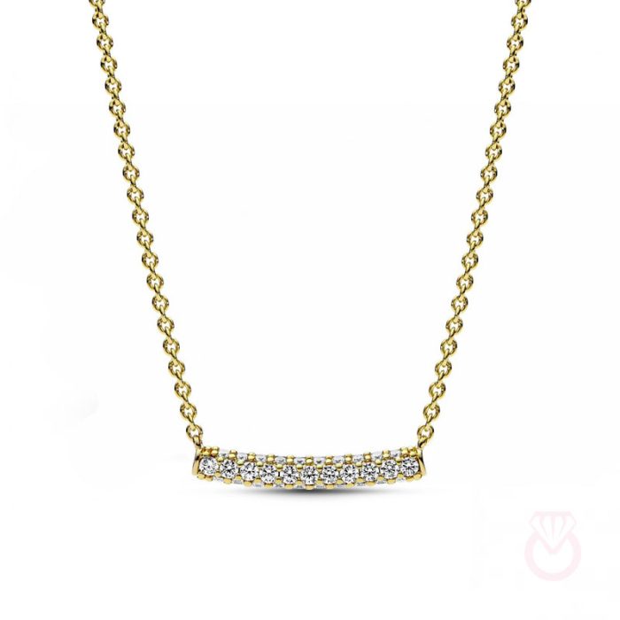 PANDORA Collar con un recubrimiento en oro de 14k  mujer rosa  362635C01-45