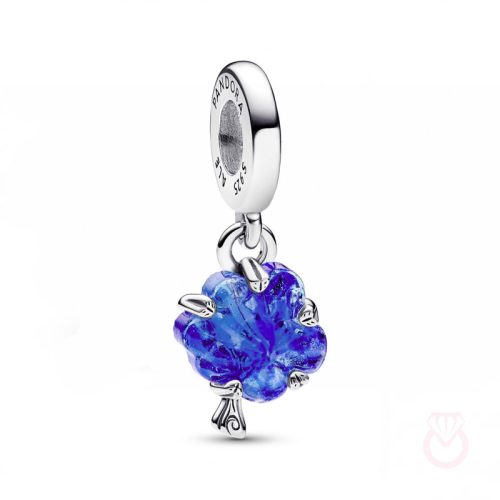 PANDORA Charm Colgante en plata de ley Árbol Familiar Cristal de Murano Azul mujer plateado  792614C01