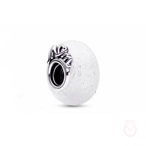 PANDORA Charm de Cristal de Murano Blanco Brillante en plata de ley  mujer plateado  792655C00